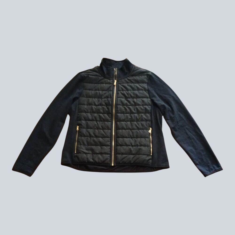 Lauren Ralph Lauren Quilted Jacket Womens XXL Black Full Zip Mock Neck LRL